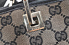 Authentic GUCCI Shoulder Tote Bag GG Canvas Leather 0021098 Black Beige 7391K