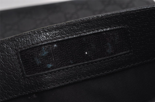 Authentic GUCCI Shoulder Cross Body Bag GG Canvas Leather 27639 Black 7392I