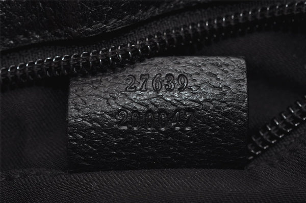 Authentic GUCCI Shoulder Cross Body Bag GG Canvas Leather 27639 Black 7392I