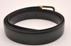 Authentic CELINE Vintage Belt Leather Size 86-96cm 33.9-37.8" Black 7394I