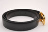 Authentic CELINE Vintage Belt Leather Size 86-96cm 33.9-37.8" Black 7394I