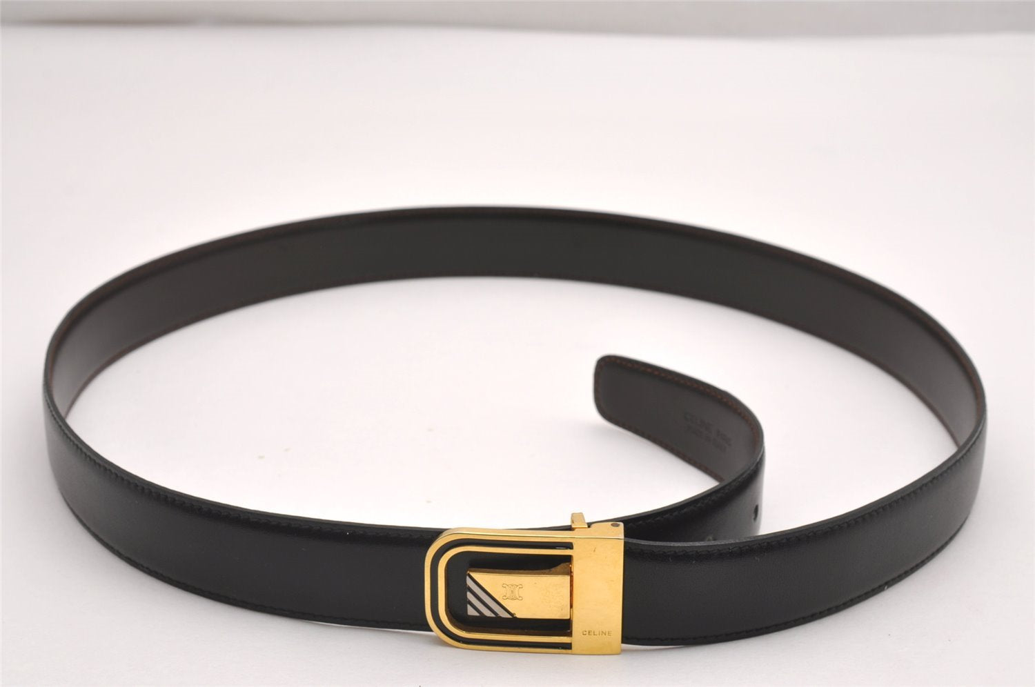 Authentic CELINE Vintage Belt Leather Size 86-96cm 33.9-37.8