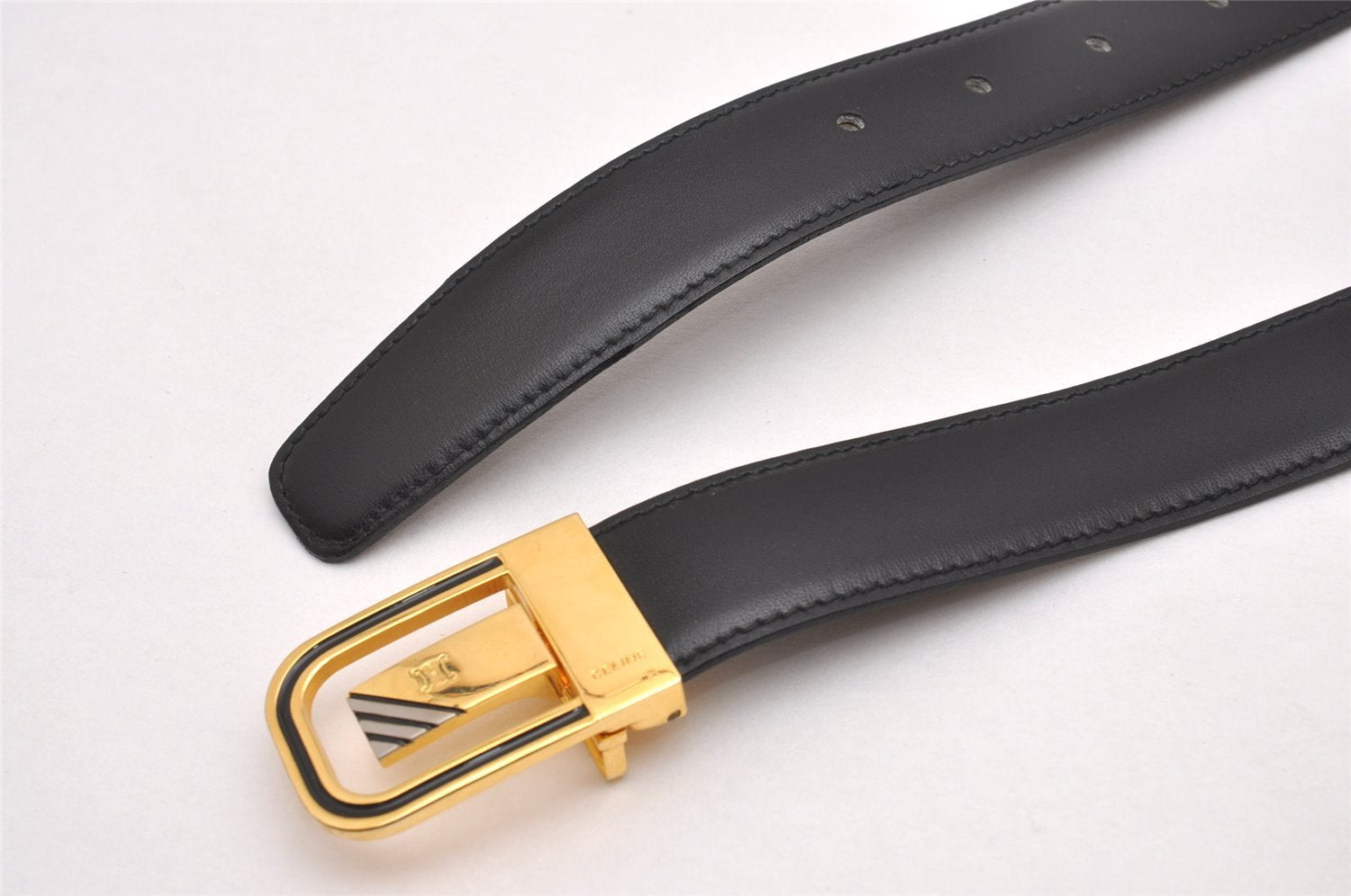 Authentic CELINE Vintage Belt Leather Size 86-96cm 33.9-37.8