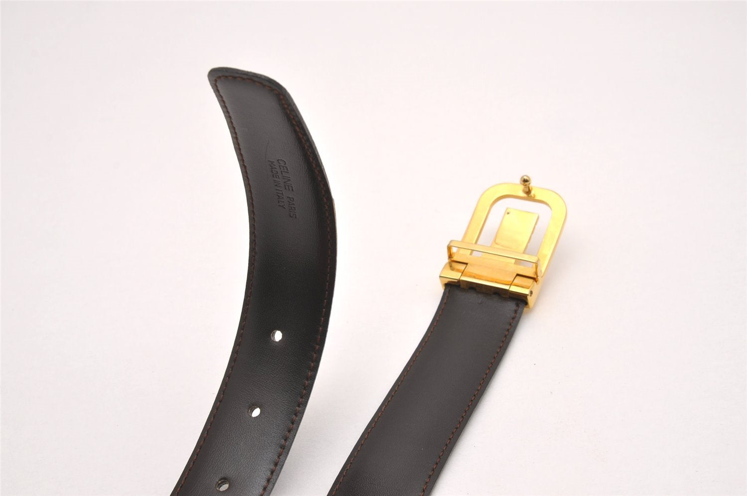 Authentic CELINE Vintage Belt Leather Size 86-96cm 33.9-37.8