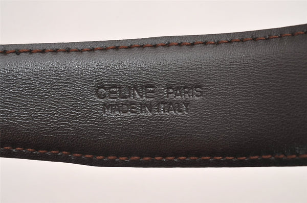 Authentic CELINE Vintage Belt Leather Size 86-96cm 33.9-37.8" Black 7394I