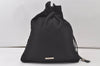 Authentic GUCCI Drawstring Hand Bag Purse Nylon Leather 0141135 Black 7395K