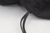 Authentic GUCCI Drawstring Hand Bag Purse Nylon Leather 0141135 Black 7395K