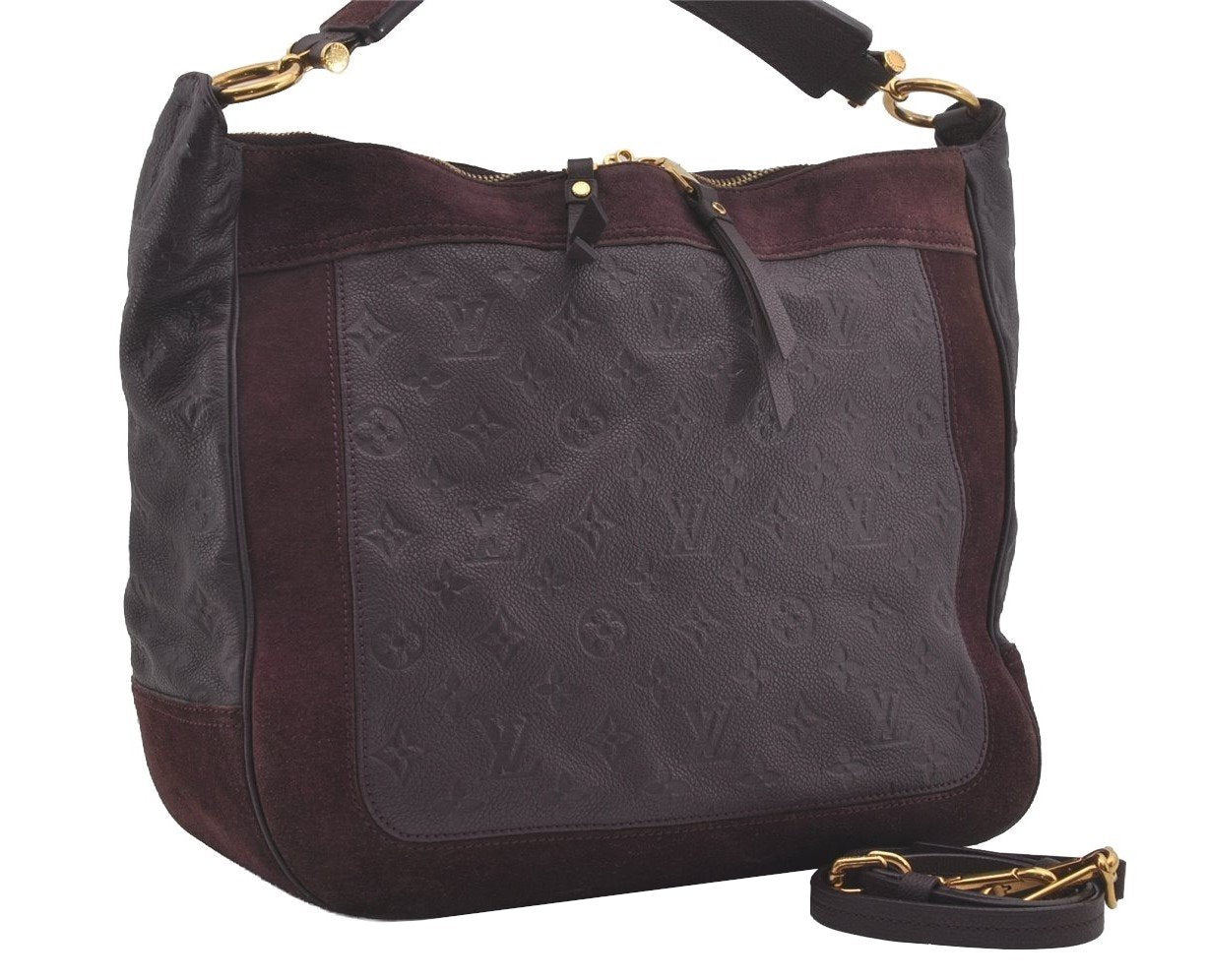 Auth Louis Vuitton Monogram Empreinte Audacieuse MM Shoulder Bag Purple LV 7396I