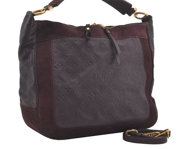 Auth Louis Vuitton Monogram Empreinte Audacieuse MM Shoulder Bag Purple LV 7396I