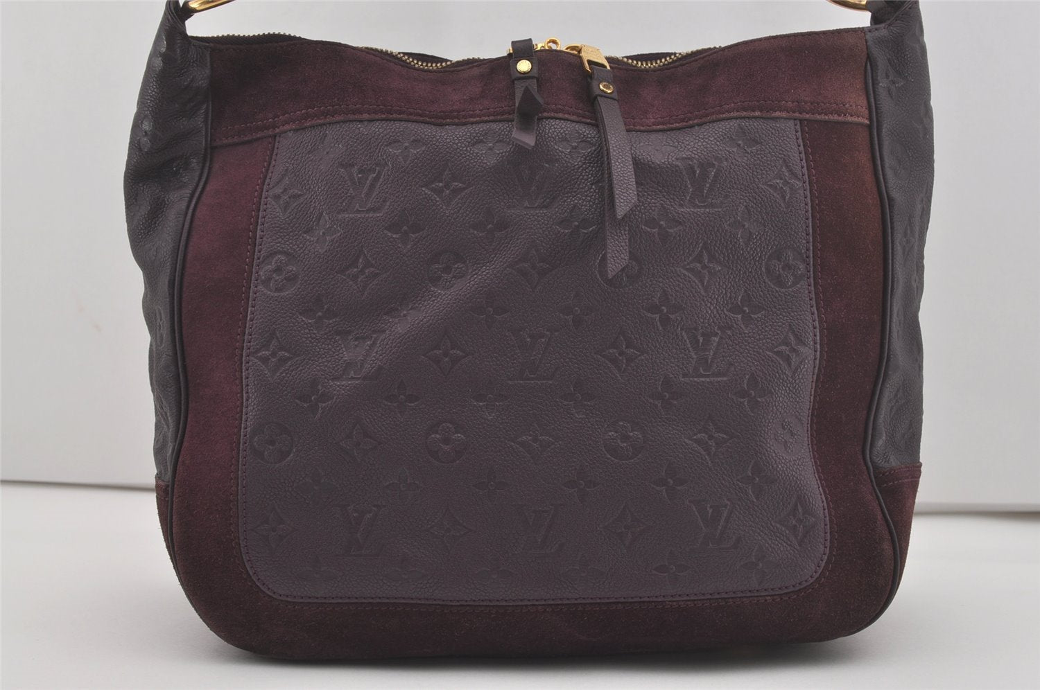 Auth Louis Vuitton Monogram Empreinte Audacieuse MM Shoulder Bag Purple LV 7396I