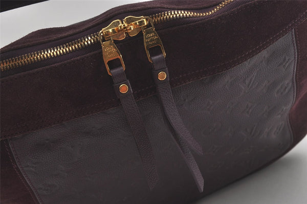 Auth Louis Vuitton Monogram Empreinte Audacieuse MM Shoulder Bag Purple LV 7396I