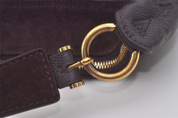 Auth Louis Vuitton Monogram Empreinte Audacieuse MM Shoulder Bag Purple LV 7396I