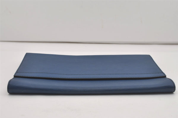 Authentic Louis Vuitton Epi Pochette Enveloppe Document Case M52585 Blue 7398I