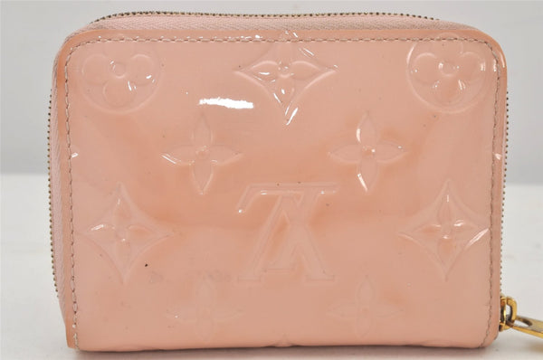 Authentic Louis Vuitton Vernis Zippy Coin Purse Wallet M90078 Pink Beige 7398K