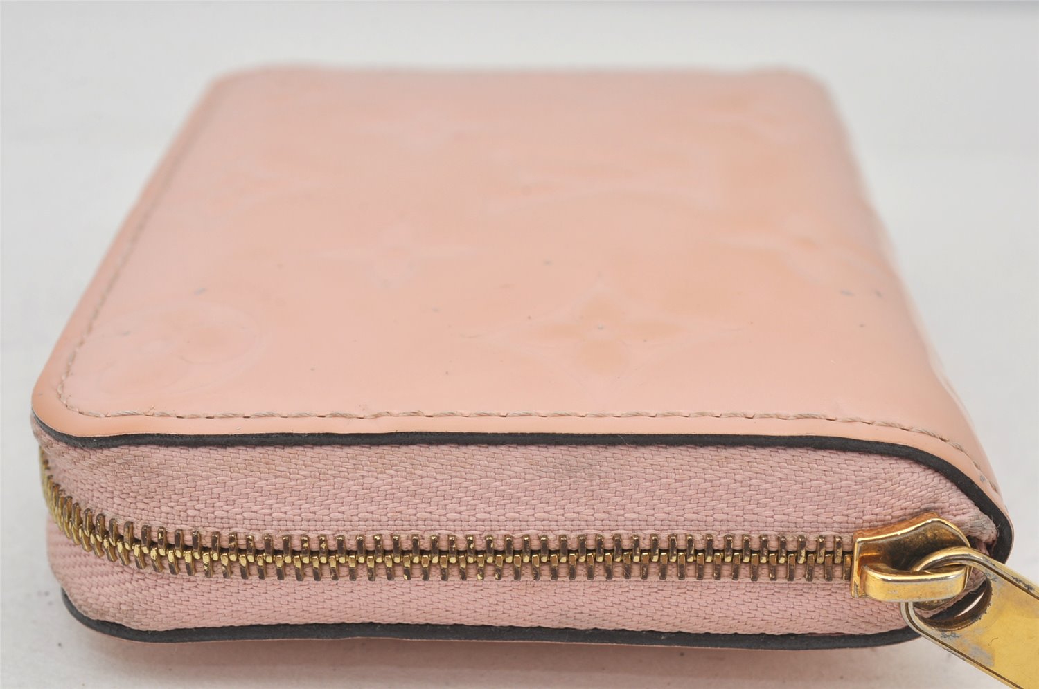 Authentic Louis Vuitton Vernis Zippy Coin Purse Wallet M90078 Pink Beige 7398K