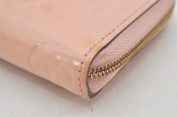 Authentic Louis Vuitton Vernis Zippy Coin Purse Wallet M90078 Pink Beige 7398K