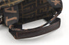 Authentic FENDI Vintage Zucca Hand Bag Purse Nylon Leather Brown 7399K