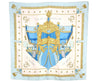 Authentic HERMES Carre 90 Scarf "VUE DU CARROSSE DE LA" Silk Light Blue 7400I