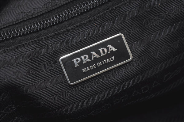 Authentic PRADA Vintage Nylon Tessuto Leather Shoulder Tote Bag Black 7401I