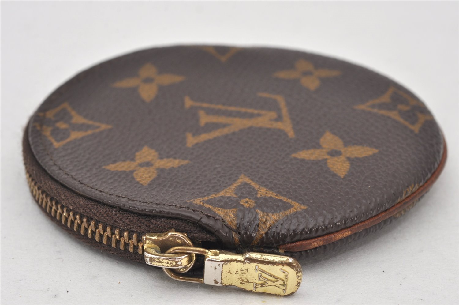 Authentic Louis Vuitton Monogram Porte Monnaie Rond Coin Purse M61926 LV 7401K