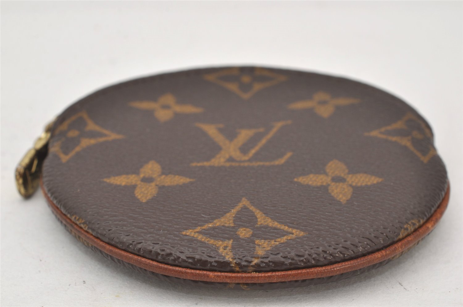 Authentic Louis Vuitton Monogram Porte Monnaie Rond Coin Purse M61926 LV 7401K