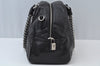 Authentic PRADA Vintage Leather 2Way Chain Shoulder Hand Bag Black 7402I