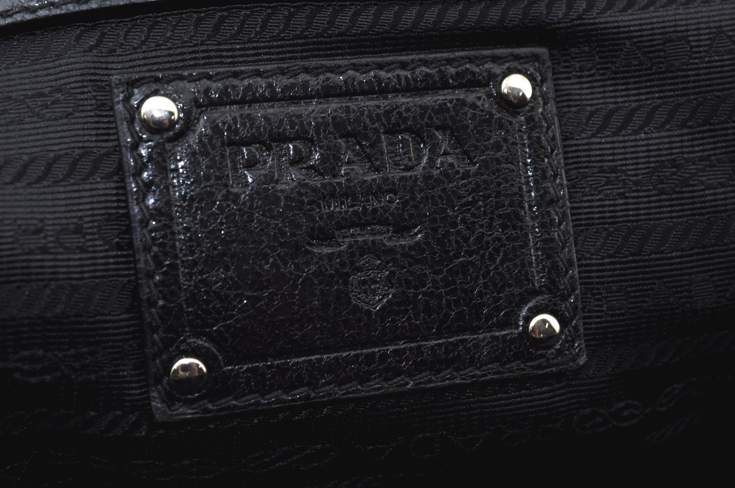 Authentic PRADA Vintage Leather 2Way Chain Shoulder Hand Bag Black 7402I