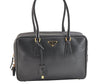 Authentic PRADA Vintage Saffiano Leather Shoulder Hand Bag Black 7403K