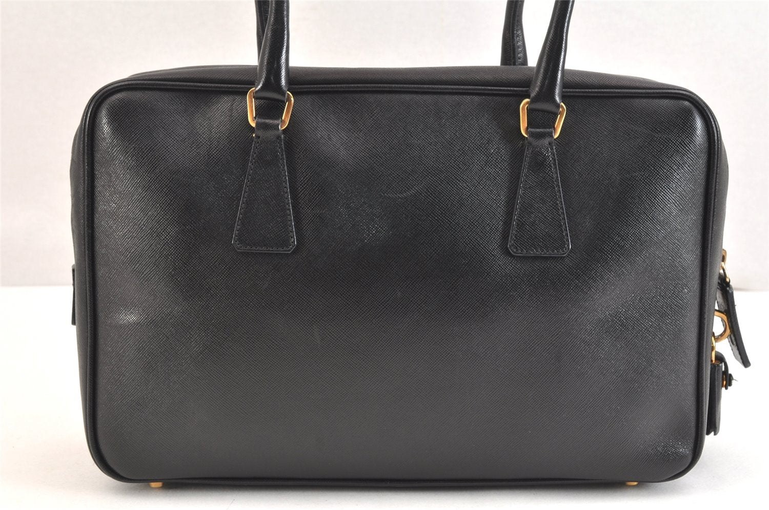 Authentic PRADA Vintage Saffiano Leather Shoulder Hand Bag Black 7403K