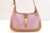 Authentic GUCCI Jackie Shoulder Hand Bag Suede Leather 0013735 Pink 7405K