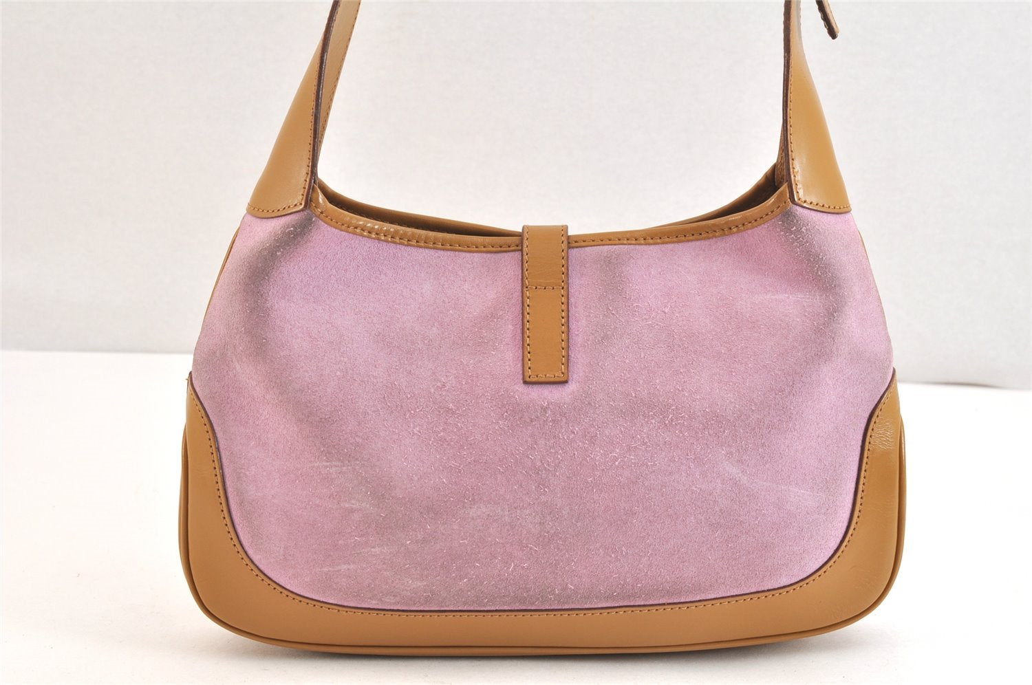 Authentic GUCCI Jackie Shoulder Hand Bag Suede Leather 0013735 Pink 7405K