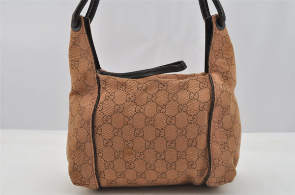 Authentic GUCCI Shoulder Hand Bag GG Canvas Leather 101333 Brown 7406I
