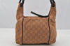 Authentic GUCCI Shoulder Hand Bag GG Canvas Leather 101333 Brown 7406I
