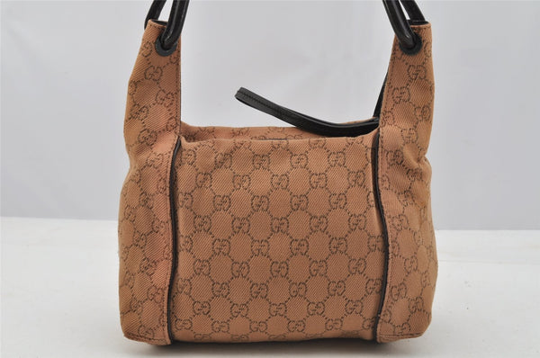 Authentic GUCCI Shoulder Hand Bag GG Canvas Leather 101333 Brown 7406I
