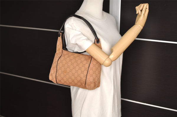 Authentic GUCCI Shoulder Hand Bag GG Canvas Leather 101333 Brown 7406I