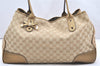 Authentic GUCCI Princy GG Canvas Leather Shoulder Tote Bag 161719 Beige 7407K