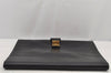 Authentic GUCCI Vintage Clutch Hand Bag Documents Case Leather Black 7408J