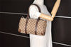 Authentic GUCCI Hand Boston Bag Purse GG Canvas Leather 30458 Brown 7408K