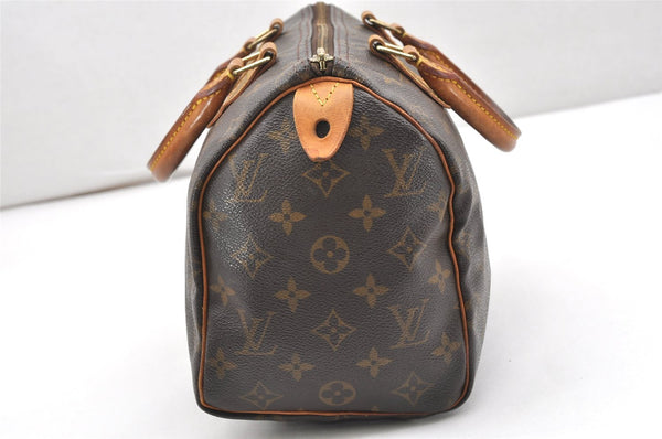 Authentic Louis Vuitton Monogram Speedy 25 Boston Hand Bag M41528 LV Junk 7409K