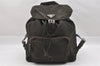 Authentic PRADA VELA Nylon Tessuto Leather Drawstring Backpack B4650 Khaki 7410I