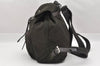 Authentic PRADA VELA Nylon Tessuto Leather Drawstring Backpack B4650 Khaki 7410I