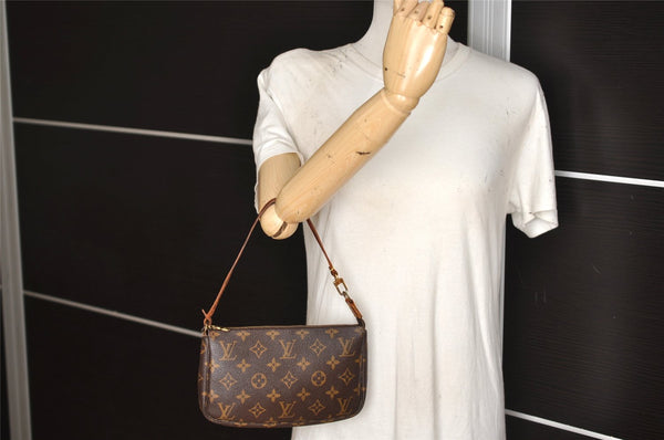 Authentic Louis Vuitton Monogram Pochette Accessoires Pouch M51980 LV 7410K