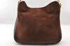 Authentic GUCCI Bamboo 2way Hand Shoulder Bag Suede Leather Brown Junk 7412I