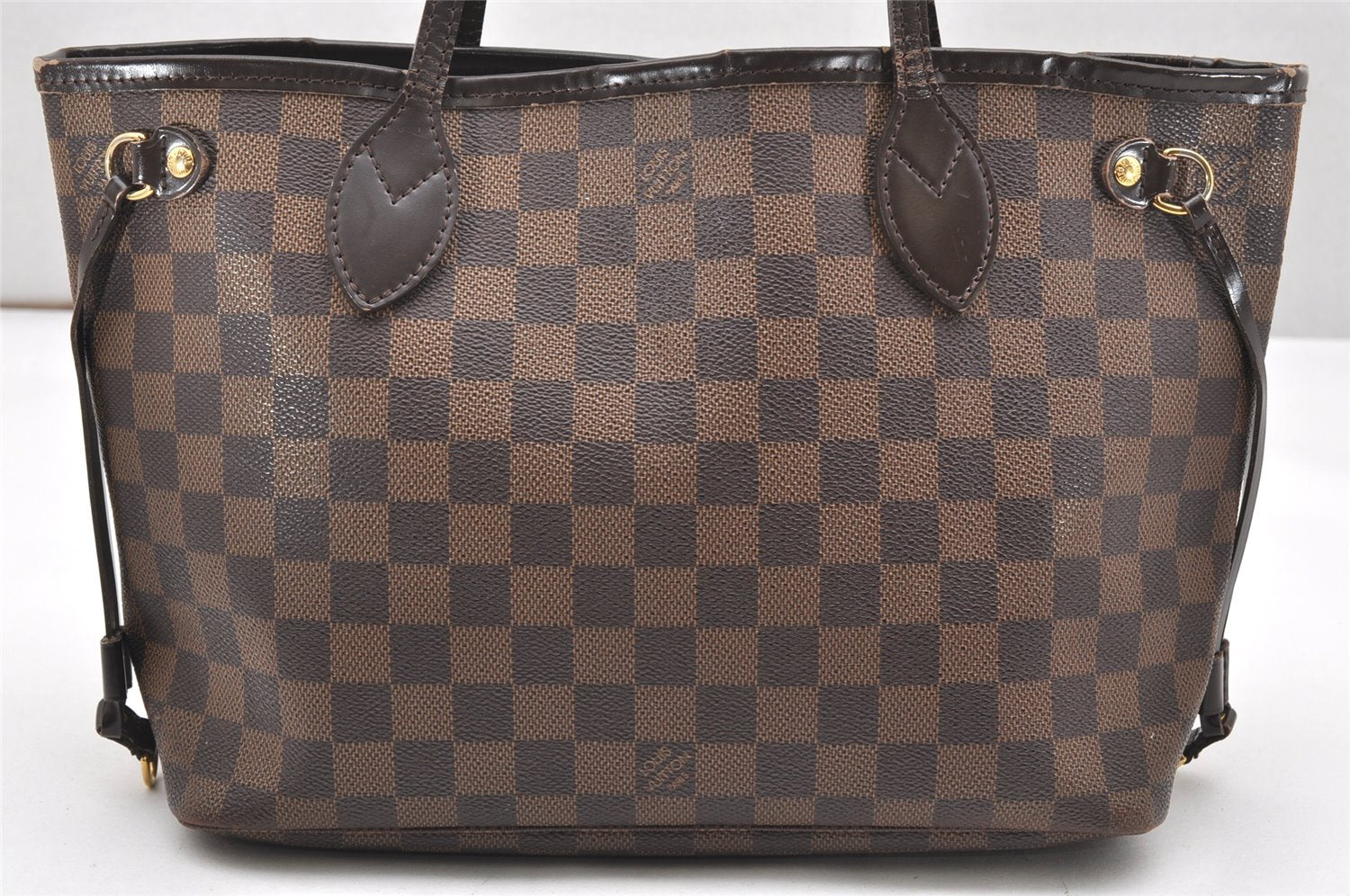 Authentic Louis Vuitton Damier Neverfull PM Shoulder Tote Bag N51109 LV 7412K