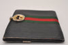 Authentic GUCCI Web Sherry Line Bifold Wallet Purse Leather Black 2Set 7413I