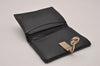 Authentic GUCCI Web Sherry Line Bifold Wallet Purse Leather Black 2Set 7413I