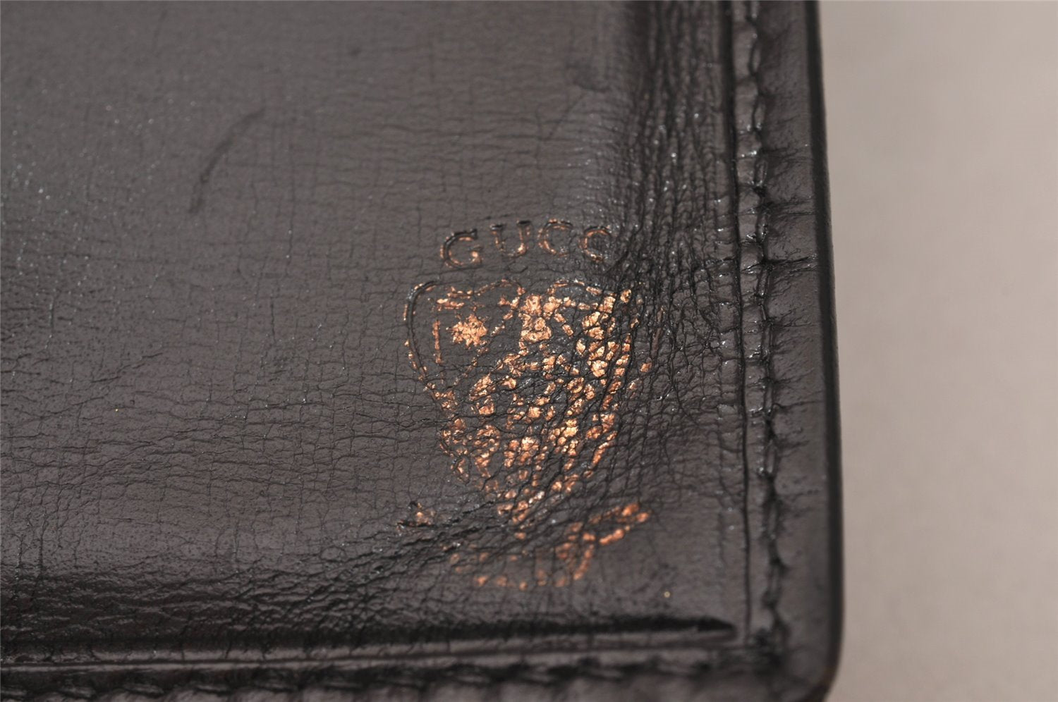 Authentic GUCCI Web Sherry Line Bifold Wallet Purse Leather Black 2Set 7413I