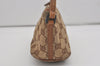 Authentic GUCCI Hand Bag Pouch Purse GG Canvas Leather 07198 Brown 7415I