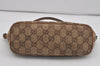 Authentic GUCCI Hand Bag Pouch Purse GG Canvas Leather 07198 Brown 7415I