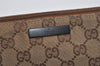 Authentic GUCCI Hand Bag Pouch Purse GG Canvas Leather 07198 Brown 7415I
